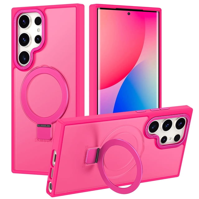 Funda para teléfono móvil Galaxy S23 con soporte ultramagnético, color rosa