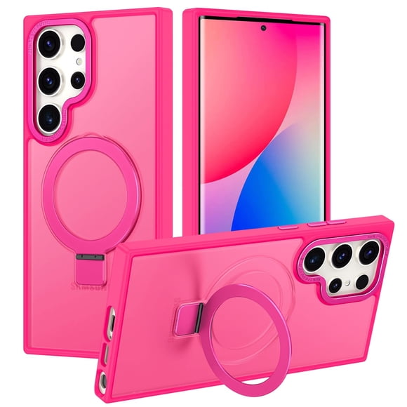 Funda para teléfono móvil Galaxy S23 con soporte ultramagnético, color rosa