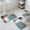 Blue, variant on Modern Blue Bath Mat 3 Piece Bathroom Rug Set, Rustic Mottled Oil Painting Texture Non Slip Bath Rug Contour Mat and Toilet Lid Cover, Absorbent Shower Mats Soft Bath Rugs and Mats Sets