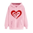 thumbnail image 3 of VBTAPA Womens Cute Hoodies, Love Heart Graphic Hooded Sweatshirt Trendy Casual Long Sleeve Drawstring Pullover Hoodie with Kangaroo Pocket Pink S, 3 of 6