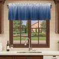 thumbnail image 6 of Navy Blue Ombre Curtain Valances for Windows, Kitchen Valance Window Treatments Panel 2 Pack, Modern Abstract Art Gradient Aesthetics Rod Pocket Short Curtains for Bathroom Bedroom 42 x 12 Inch, 6 of 8