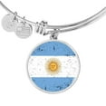 thumbnail image 2 of Argentina Flag Bracelet Circle Bangle Stainless Steel or 18k Gold, 2 of 8