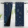 thumbnail image 2 of Lfeey Cosmic Planet for Kids Bedroom Blackout Curtains, Metal Grommet Curtains, Blue, 2 Panels, 52x63 inch, 2 of 6