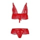 thumbnail image 4 of Gibobby Ropa interior mujer sexy Conjunto de falda a cuadros para mujer con ribete de encaje y falda(Rojo, CH), 4 of 5