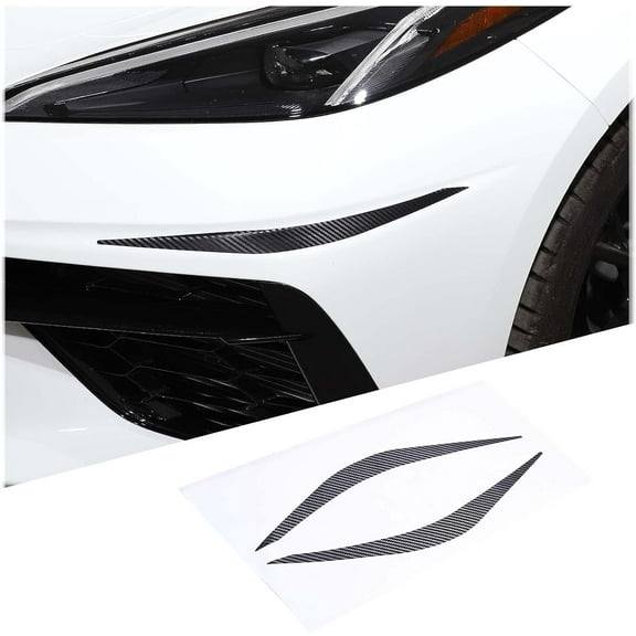 TINKI Front Bumper Lip Corner Decal Compatible with Chevrolet Corvette C8 Stingray 2020-2023, Front Lip Corner Decoration Strip Sticker