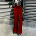 thumbnail image 1 of Ladies Bodycon Pants Slight Flare Leg Elastic High Waist Casual Style Daily Suit, 1 of 7