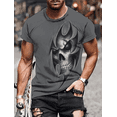 thumbnail image 2 of Camiseta con estampado de calavera aterradora para hombre, Camiseta cómoda informal de temperamento, ropa 3D, top gráfico, Verano, 2 of 4