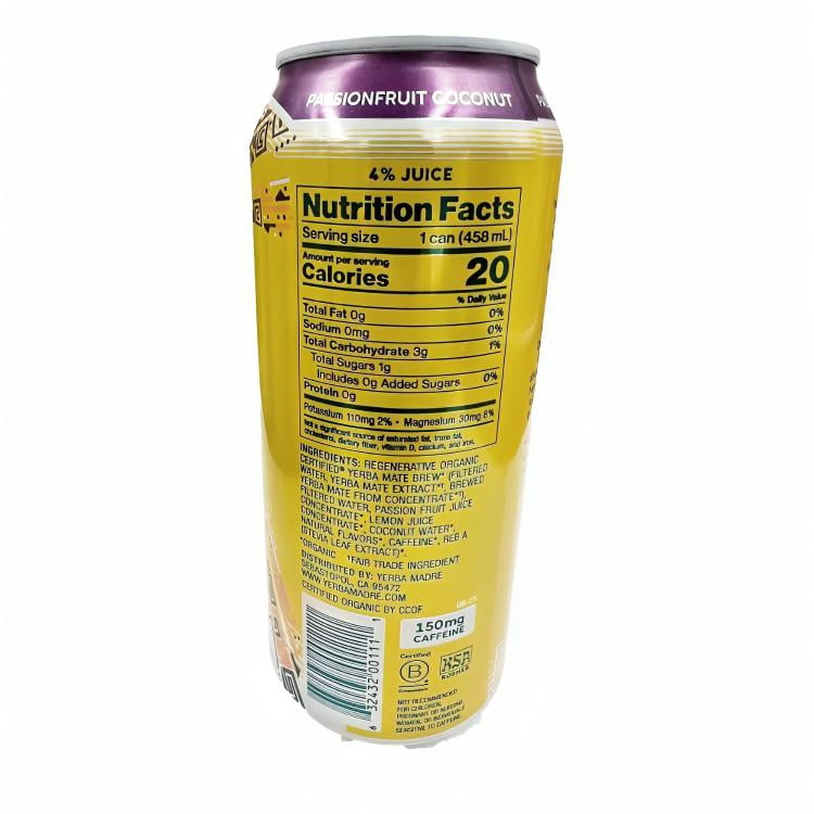 Guayakí Yerba Mate Passionfruit Coconut, 15.5oz Cans, 6-Pack