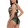 thumbnail image 4 of Honeii Green Forest Dinosaur for women's one-piece swimsuit featuring a chic one-shoulder design experience elegance and style in the water-X-Large, 4 of 6