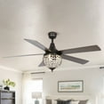 thumbnail image 3 of Parrot Uncle 52" Black Wood 5-Blade Industrial Crystal Ceiling Fan with Remote, 3 of 5
