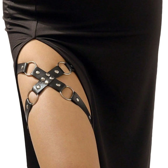 Women’s Garter Belts,Adjustable High Elastic Thigh High Stockings Garter Belt for Thick Thighs Gotik Leg Harness Belt