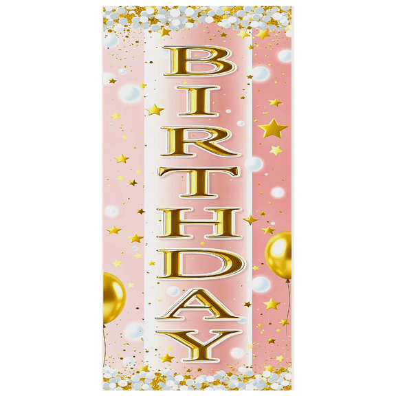 Pink and Gold Sparkling Background Happy Birthday Banner Party Supplies Photography Props Birthday Decoration Backdrop Party Decorations
