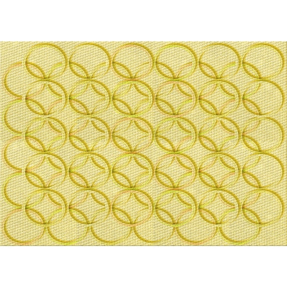Ahgly Company Indoor Rectangle Patterned Golden Brown Yellow Area Rugs, 7' x 10'