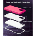 thumbnail image 6 of Entronix Rugged Heavy Duty Case for iPhone 17 – Triple-Layer Protective Bumper Cover, Hot Pink, 6 of 7