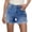 Dark Blue, variant on Women's High Waisted Stretchy Denim Shorts for Casual Outings - Comfortable Distressed Hem Design for Spring and Summer Wear Soft Cropped Jeans,Color:Light Blue,Size:L