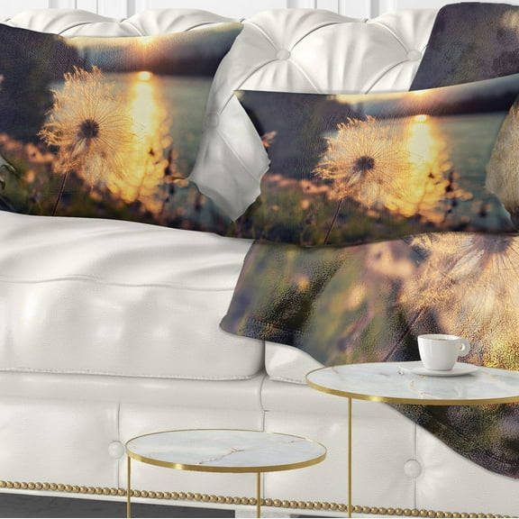 Designart 12" x 20" Green Polyester Throw Pillow