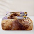 thumbnail image 5 of jejeloiu Lavender Flower Highland Cow Twin Quilt Set Kids,Dreamy Farm Print Twin Coverlet Set,2-Piece, 5 of 7
