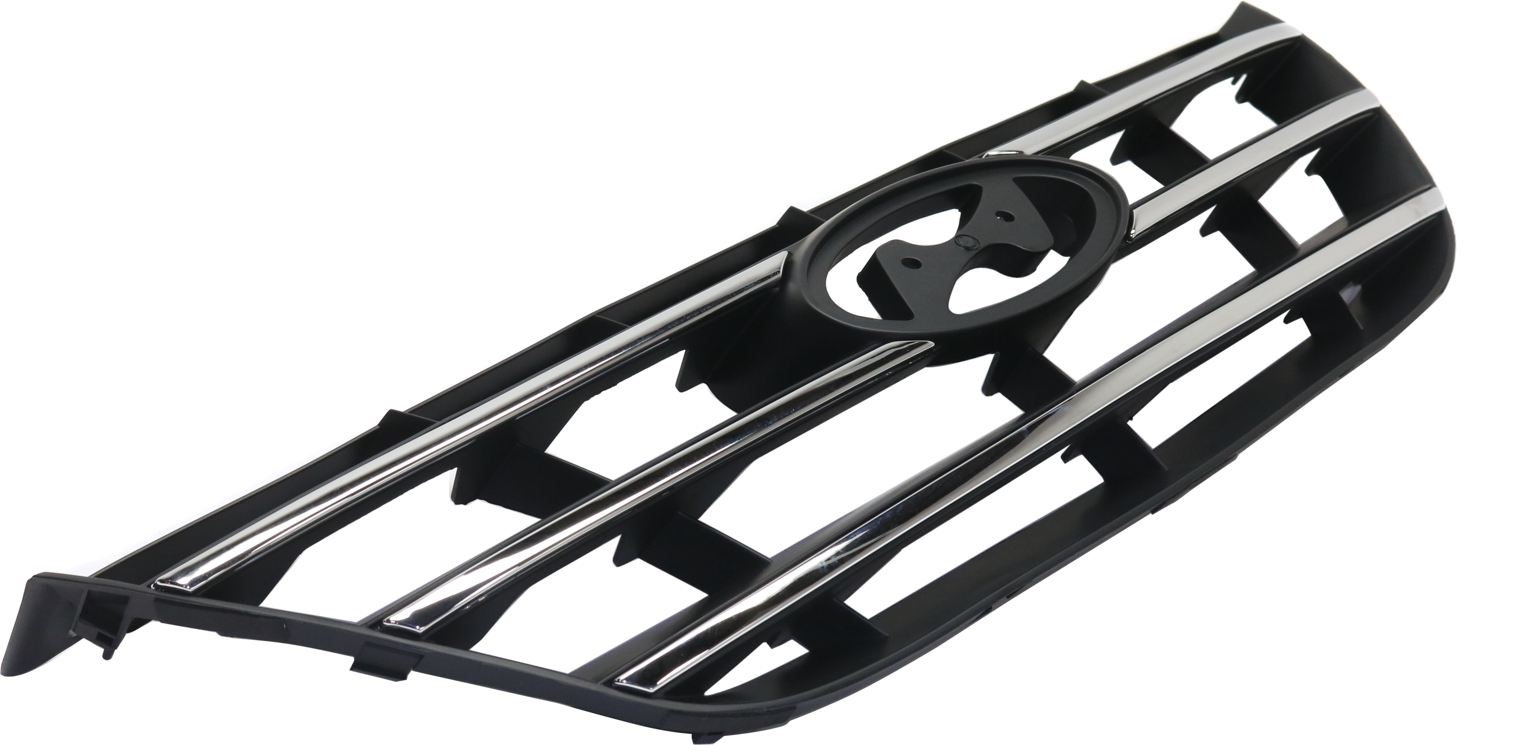Grille Assembly Compatible With 2009-2010 Hyundai Sonata Painted Black Shell and Insert CAPA Certified