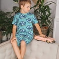 thumbnail image 4 of Balery Best Dad Ever Conjunto de Pijama Infantil de Manga Corta con Estampado – Ropa de Dormir de Algodón Suave-Small, 4 of 6
