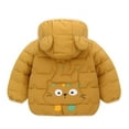thumbnail image 4 of Toddler Winter Coats Kids Baby Boys Girls Padded Jacket Cute Cartoon Bear Hoods Warm Clothes Outerwear Coat Yellow 3 Years-4 Years, 4 of 4