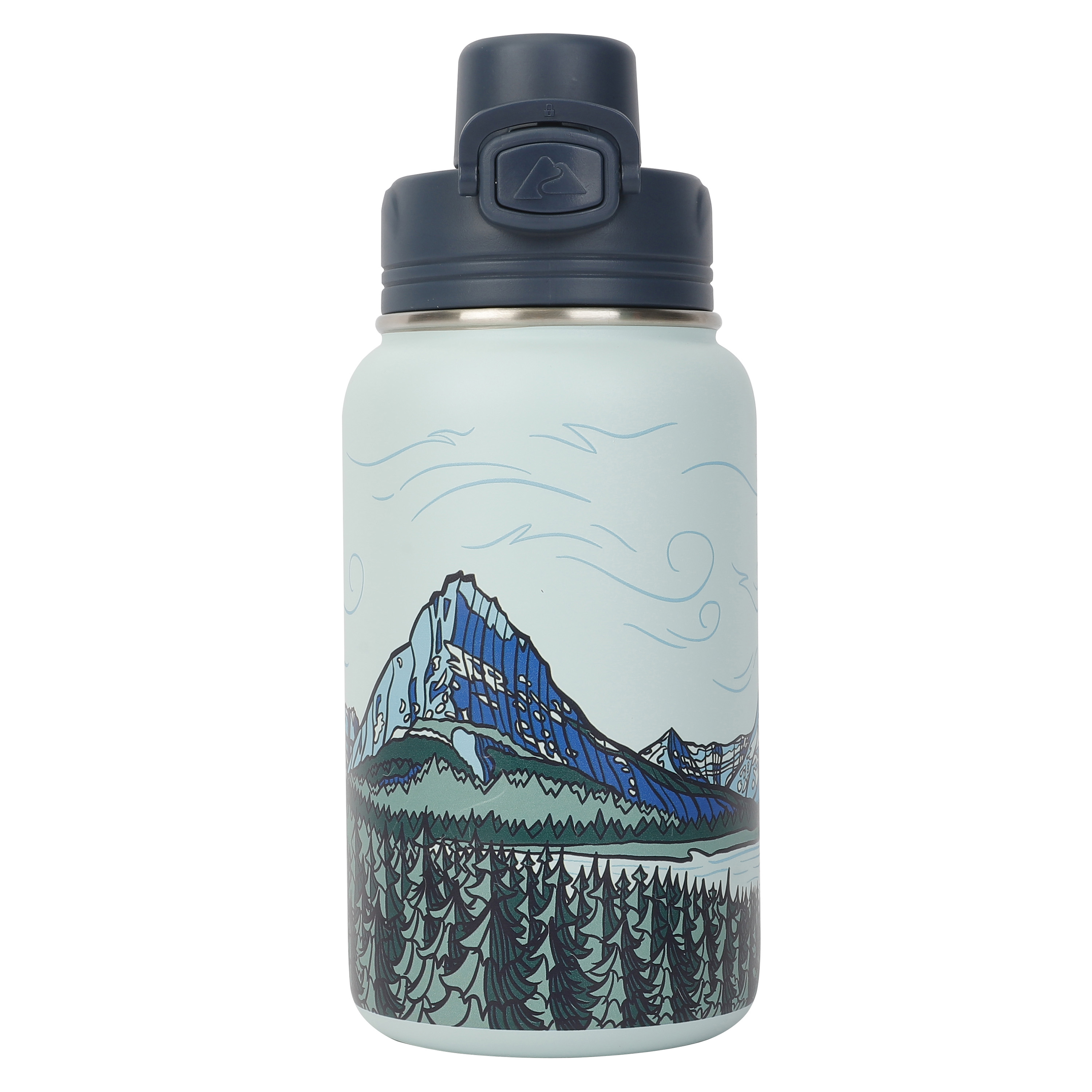 Ozark Trail 18 oz Stainless Steel Insulated Pop-Lid Water Bottle, Alpine Summit