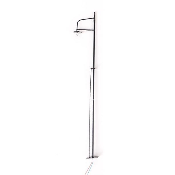 Moyic Modelo de lámpara de vía férrea, farola de escala clásica con escalera, accesorios de construcción, manualidades de un solo cabezal, diseño Artesanía Negro (Escala 1:50) Moyic HA064511-02