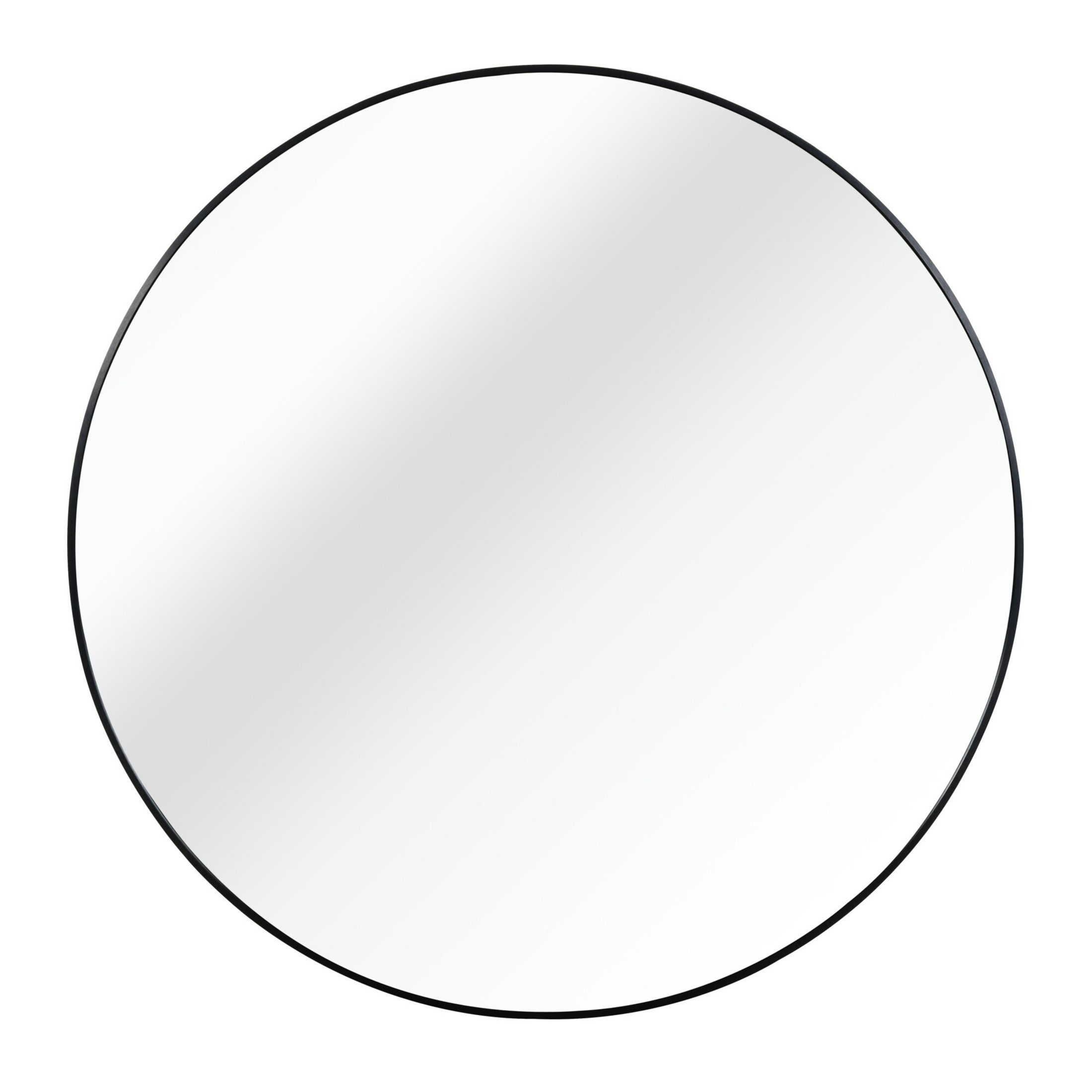 Noble House 30 Inch Round Metal Wall Mirror, Vanity Mirror for Bathroom, Bedroom & Living Room, Black
