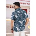 thumbnail image 4 of LA LEELA Men's Hawaiian Shirts Short Sleeve Button Down Shirt Men's Vacation Shirts Summer Beach Casual Tropical Shirts for Men Funny 3XL Regal, Floral, 4 of 5