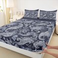 thumbnail image 3 of Homewish Boho Paisley 4 Pieces Queen Sheet Sets for Teens Boys Girls,Bohemian Theme Ultra Soft Flat Sheet,Exotic Style Queen Fitted Sheet,Super Cozy Room Decor, 3 of 7