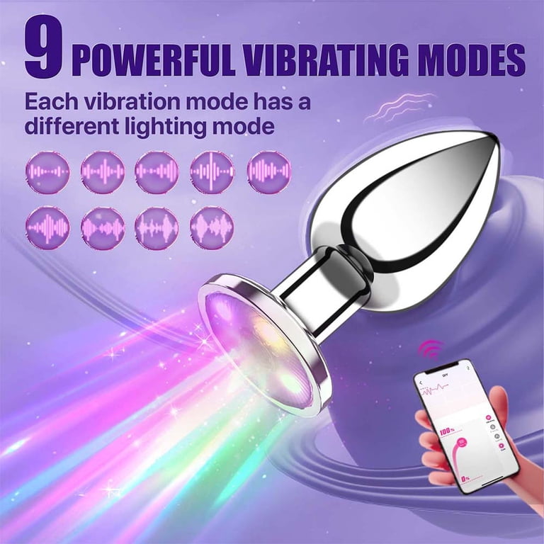 Vibrating Butt Plug (with app remote control), 9 vibration modes, prostate  massager, metal anal plug vibrator suitable for both men and women -  Walmart.com