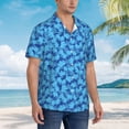 thumbnail image 2 of Lsque Blue Maple Leaf pattern Hawaiian Shirt for Men, Unisex Summer Beach Casual Short Sleeve Button Down Shirts-Large, 2 of 9