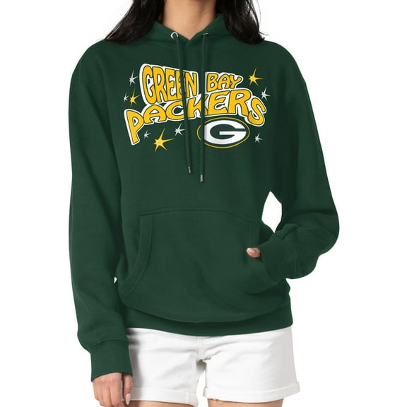 Women's Starter Green Green Bay Packers Fireworks Fleece Pullover Hoodie