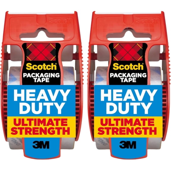 Scotch Heavy Duty Packaging Tape, 2 Inches x 800 Inches, Clear - 2 Count