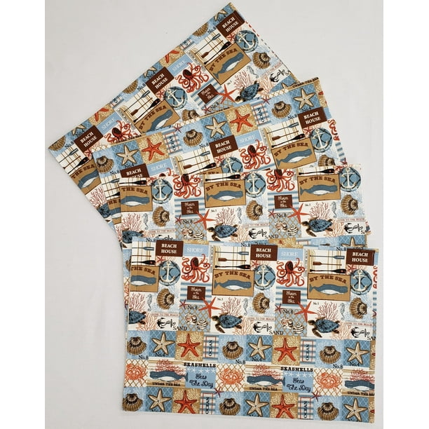 Beach House Placemats by Penny's Needful Things (Set of 2) (Quilted