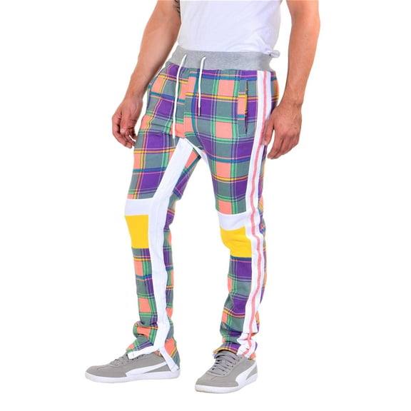 BKYS Men's Halo Plaid Jogger Pants