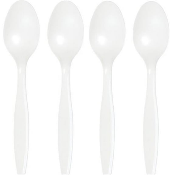Hoffmaster Group 010550 Premium Plastic Spoons, White - 24 per Case - Case of 12