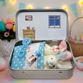 thumbnail image 6 of Little Pocket Bunny Decorative Boxes, Easter Basket Stuffer, Easter Gifts for Kids, DIY Pet Bunny Adoption, Easters Baskets Decorative Boxes,Rabbit Plush Toy in a Tin: Miniature Bed Set (Blue), 6 of 7