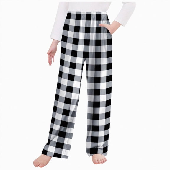 CAICJ98 Pajama Pants for Girls Soft Lounge Pants Kids Pj Bottoms with Pockets Cute Sleep Pants Comfy Girls Sleepwear for Casual Dailywear,Size 4-5 Years