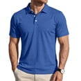thumbnail image 3 of Mfakffe Mens Polo Shirts Casual Short Sleeve Golf Tshirt Summer Big and Tall Lapel Collar Top Comfortable Cotton Tees (Blue, 4XL), 3 of 4