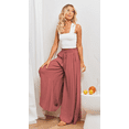 thumbnail image 5 of PTHTECHUS Womens Wide Leg Pants with Pockets High Waist Adjustable Knot Loose Casual Trousers Business Work Casual Loose Pants, 5 of 7