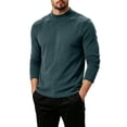 thumbnail image 3 of Frnrwgo Long Sleeve Shirts for Men Heavyweight Thermal Base Layer Mock Neck Solid Color Fall Winter, 3 of 10