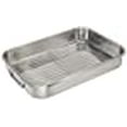 thumbnail image 3 of ExcelSteel Multiuse with Rack and Foldable Handles for Easy Storage Stainless Steel Roasting Pan, 15.25", Stainless, 3 of 5