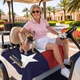 thumbnail image 3 of Golf Cart Seat Covers for 2 Seater,Blue Red White Texas Flag with Star Microfiber Cart Seat Towel Blanket,Minimalistic Geometric Stripe Absorbent NonSlip Bench Seats Protector for Golf Course 51"x31", 3 of 9