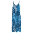 thumbnail image 4 of Blue Paisley Floral Pattern Background Design Sleeveless Dress Women's Luxury Party Dress Birthday Dresses for Women, 4 of 7