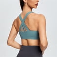 thumbnail image 3 of VISALY Sports Bras For Women Running Sports Bra Women Tank TopsSolid Color SleevelessCasualFashion Underwear Padded Bra Yoga Sports Bra Wireless Bras For Women Blue L, 3 of 6