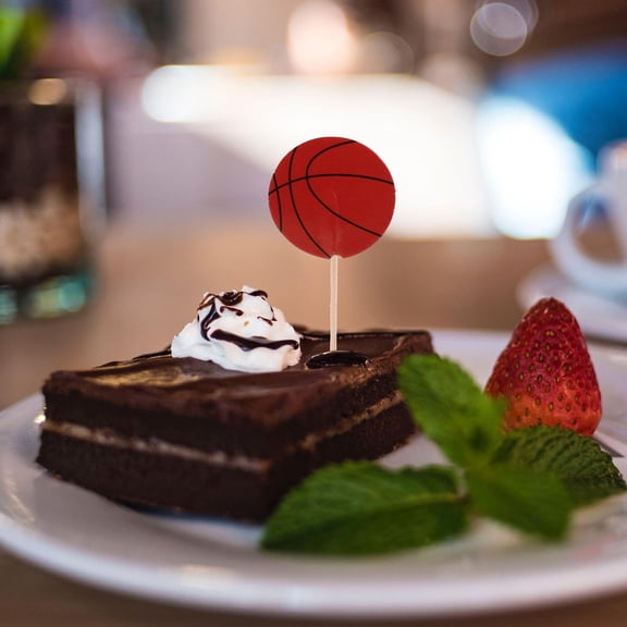 WRITWAA 240Pcs Basketball Party Cake Decorations Paper Cupcake Picks for Sports Theme Birthday Celebration Supplies