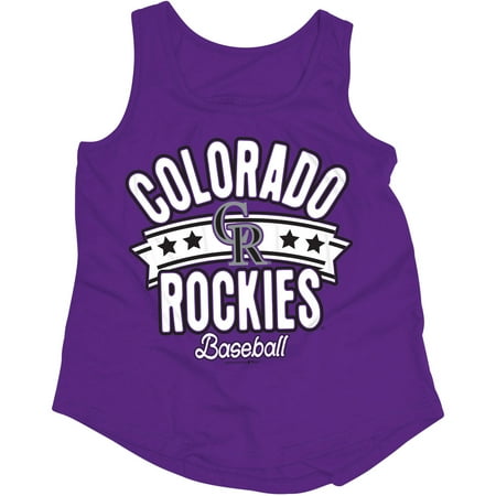 MLB Colorado Rockies Girls Short Sleeve Team Color Graphic Tee