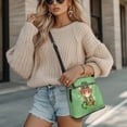 thumbnail image 4 of LedBack Highland Cow Print Crossbody Satchel Purse Leather Shoulder Handbag for Women Lady, St. Patrick's Day Leaf Sing Hobo Bag Messenger Bag with Adjustable Strap for Travel Shopping, Green, 4 of 7