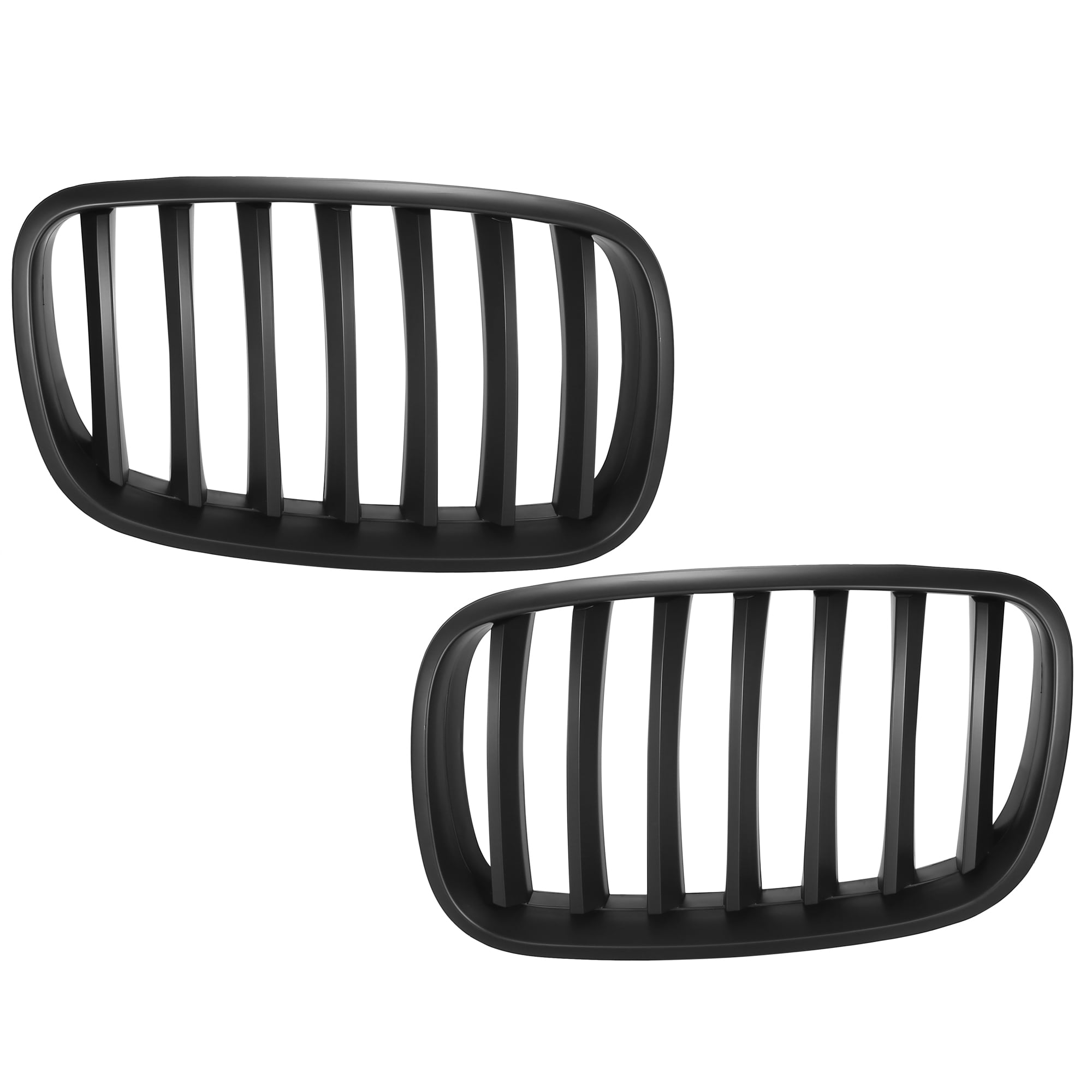 Pair Of Gloss Black Front Kidney Grilles For BMW X5 X6 E70 E71 (2007-2014) – Direct Fit Mesh Style