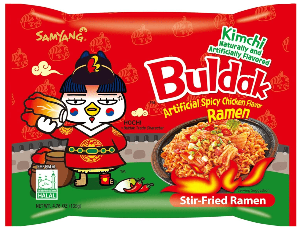 Samyang – Nouilles Buldak au Poulet Épicé (Kimchi) 135g x 5